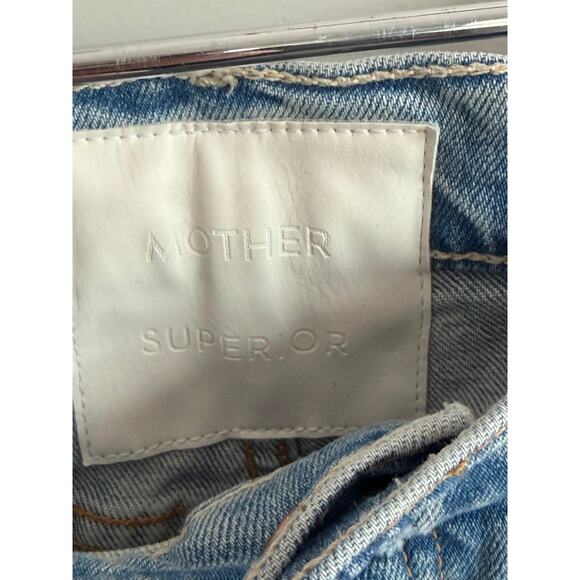 Mother The Tomcat High Waisted Distressed Denim Straight Jeans The Confession 27 - Picture 6 of 13